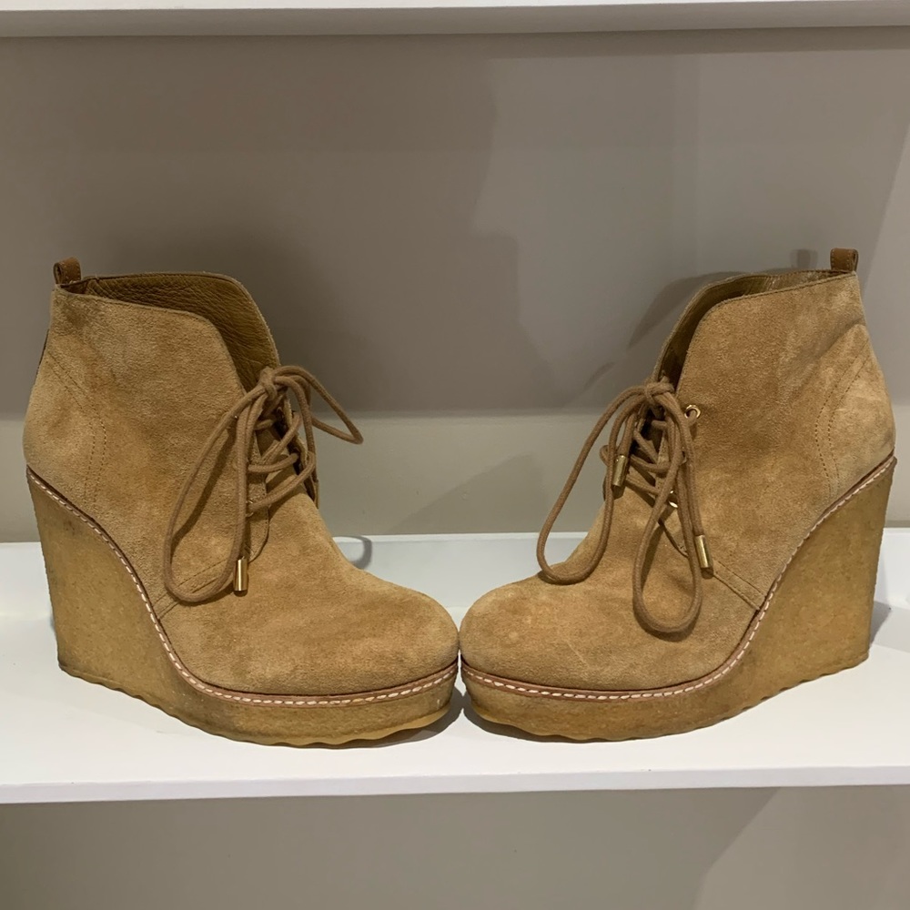 Tory Burch Wedge Suede Booties